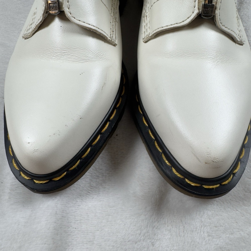 Dr Martens Zeta Zip Front Boots White Leather Womens 8 Mens 6 EU 39 - Picture 3 of 7